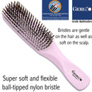 Giorgio GIO1P Pink 7.75 inch Gentle Touch Detangler Hair Brush for Men Women and Kids. Soft Bristles for Sensitive Scalp. Wet and Dry for all Hair Types. Scalp Massager Brush Stimulate Hair Growth GIORGIO