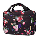 Large Hanging Travel Cosmetic Bag For Women - Versatile Toiletry And Cosmetic Makeup Organizer With Many Pockets (Black roses) Bag&Carry