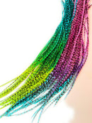 Tie Dye Feather Hair Extensions, 100% Real Rooster Feathers, 20 Long Thin Loose Individual Feathers, By Feather Lily Feather Lily