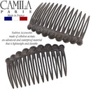 Camila Paris CP3034 French Hair Side Comb, 2 Pack Small Rounded, Gray Flexible Durable Cellulose Hair Combs, Strong Hold Hair Clips for Women, No Slip Styling Girls Hair Accessories Made in France Camila