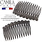 Camila Paris CP3034 French Hair Side Comb, 2 Pack Small Rounded, Gray Flexible Durable Cellulose Hair Combs, Strong Hold Hair Clips for Women, No Slip Styling Girls Hair Accessories Made in France Camila