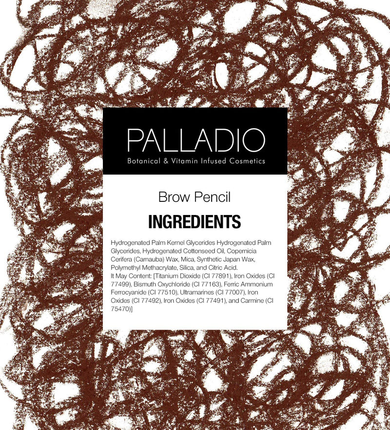 Palladio Beauty Brow Definer Pencil, Black Brown, Ultra Precise Twist-Up Eye Brow Pencil with Long-Staying Power, Spooley Brush Blends Color for Natural Finish, No Eyebrow Pencil Sharpener Required Palladio