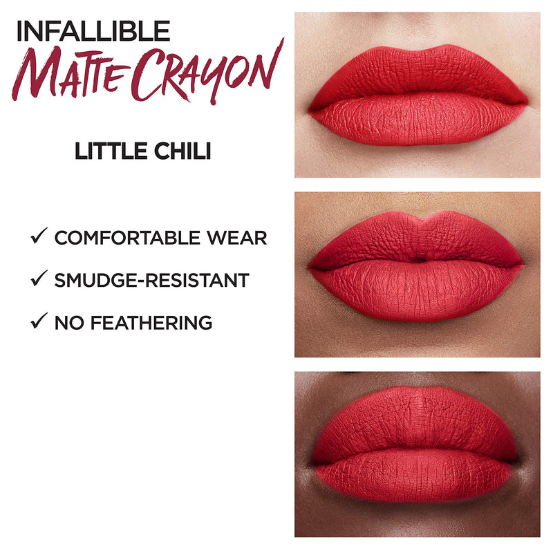 L'Oreal Paris Infallible Matte Lip Crayon, Little Chili (Packaging May Vary) L'Oreal Paris