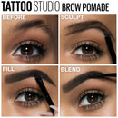 Maybelline New York Tattoostudio Brow Pomade Long Lasting, Buildable, Eyebrow Makeup, Blonde, 0.106 Oz Maybelline New York