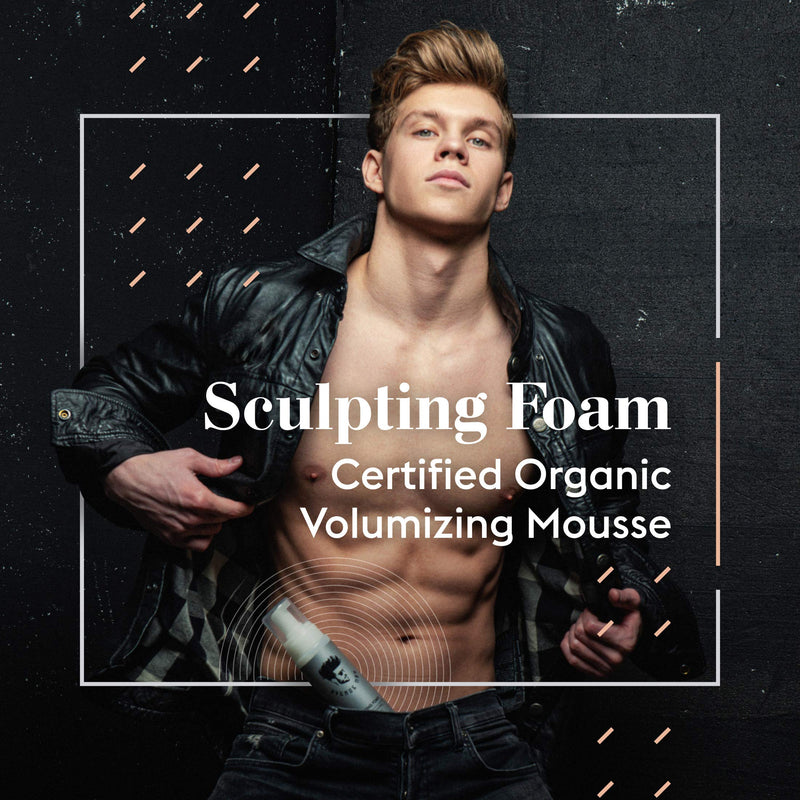 Sculpting Foam for Men (7oz) - Firm Hold Volumizing Hair Mousse with Certified Organic Extracts - by Avenue Man Styling Hair Products - Alcohol and Paraben-Free Hair Volumizer - Made in the USA (7.0 oz) Avenue Man