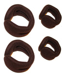Styla Hair Brown Magic Hair Bun Maker 4 Pack (2 Small, 2 Large) Foam Sponge Buns Shaper Accessories Strong Flexible Reusable Bun Twister for Updo’s, Ballet Buns, French Twist, Waves & more! Styla Hair