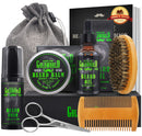 Beard Kit,Beard Growth Kit,Beard Grooming Kit,w/Beard Foam/Shampoo/Wash,Growth Serum,Oil,Balm Conditioner,Brush,Comb,Mustache Scissor,Storage Bag,E-Book,Beard Care&Trimming Kit Gifts for Men Him GoldWorld
