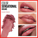 Maybelline Color Sensational Lipstick, Lip Makeup, Cream Finish, Hydrating Lipstick, Nude, Pink, Red, Plum Lip Color, Flush Punch, 0.15 oz; (Packaging May Vary) Maybelline New York