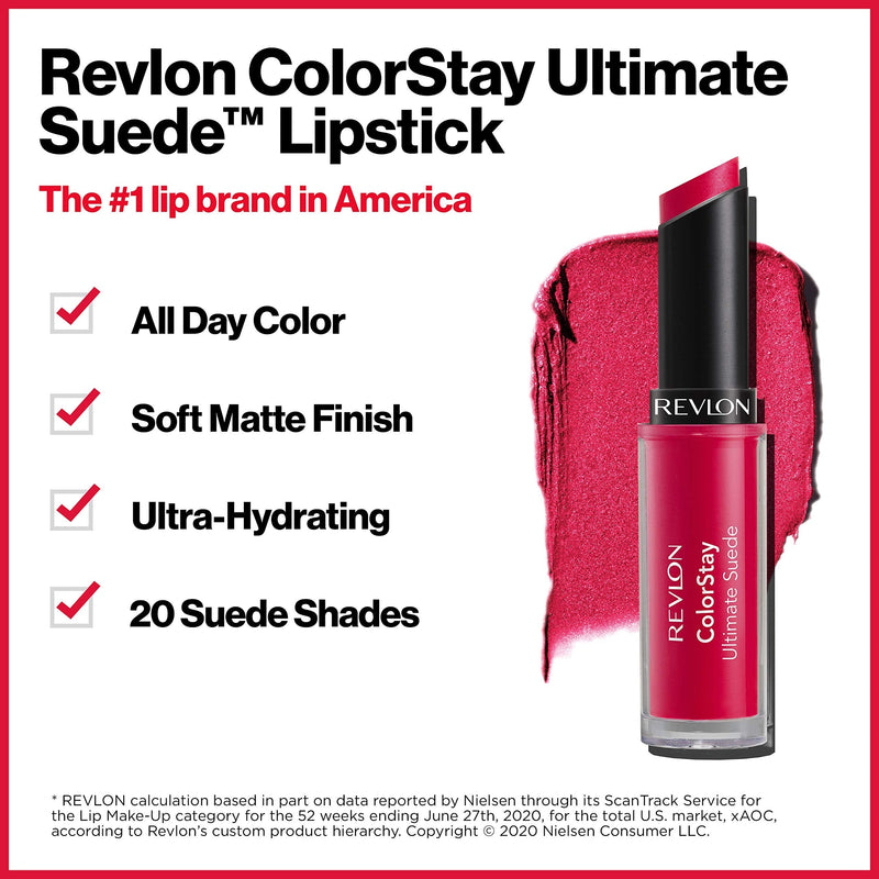 Revlon ColorStay Ultimate Suede Lipstick, Longwear Soft, Ultra-Hydrating High-Impact Lip Color, Formulated with Vitamin E, Stylist (073), 0.09 oz REVLON
