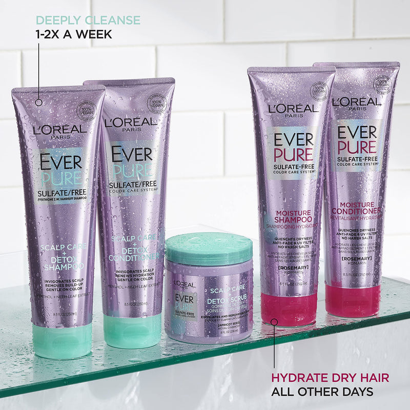 L'Oreal Paris EverPure Moisture Sulfate Free Shampoo and Conditioner with Rosemary Botanical, for Dry Hair, Color Treated Hair, 1 kit L'Oreal Paris