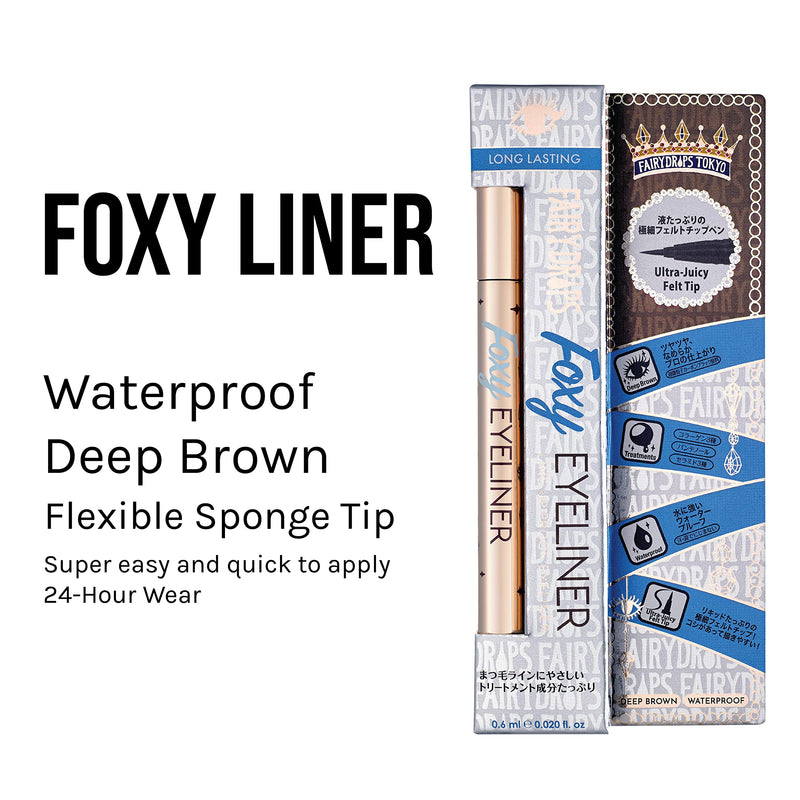 FAIRYDROPS FOXY Eyeliner | Waterproof Brown Eyeliner | Smudge Proof Japanese Liner | Made in Japan FAIRYDROPS