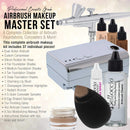 Complete Professional Belloccio Airbrush Cosmetic Makeup System with a MASTER SET of All 17 Foundation Color Shades in 1/4 oz Bottles - Blush, Bronzer, Highlighters Belloccio
