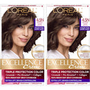 L'Oreal Paris Excellence Creme Permanent Hair Color, 4.5N Dark Neutral Brown, 100 percent Gray Coverage Hair Dye, Pack of 2 L'Oreal Paris Store