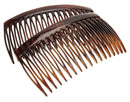 France Luxe 18 Tooth French Side Comb Pair - Tortoise France Luxe