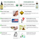 PURA D’OR Organic Golden Jojoba Oil (4oz / 118mL) USDA Certified Premium Grade 100% Pure Natural Moisturizer: Cold Pressed, Unrefined, Hexane-Free Base Carrier Oil for DIY Skin Care, Hair, Face & Nai PURA D'OR