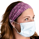 Savior Band headbands with buttons for mask for nurses, going out to the gym, grocery store or other places to protect your ears (Purple) Three Little Tots