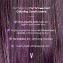 oVertone Haircare Semi-Permanent Color Depositing Conditioner with Shea Butter & Coconut Oil, Purple for Brown, Cruelty-Free, 8 oz OVERTONE