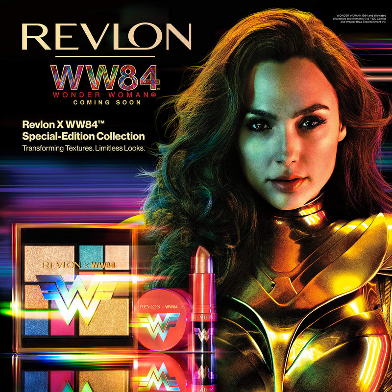 Revlon x WW84 Wonder Woman Kiss Melting Shine Lipstick, Moisturizing Non-Sticky Lipcolor with Coconut Oil and Shea Butter, in Pink, 002 Hot-Spirited, 0.64 oz REVLON