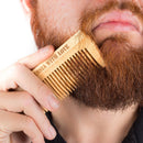 Beard Comb Pocket Size, Hair & Mustache Grooming Tool, Handcrafted Organic Siberian Birch, Use with Oil, Balm or by Itself, Free Bonus Travel Pouch, Made in Russia LA Beauty Labs