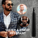 Beard Pencil Filler for Men - Easy to Apply, Waterproof Beard Filler - Beard, Mustache and Eyebrow Color and Shape Enhancer - With Micro Fork Tips (Black) ECCO PURE