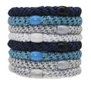 L. Erickson Grab and Go Ponytail Holders - Set of Eight (Blue Glow) L. Erickson