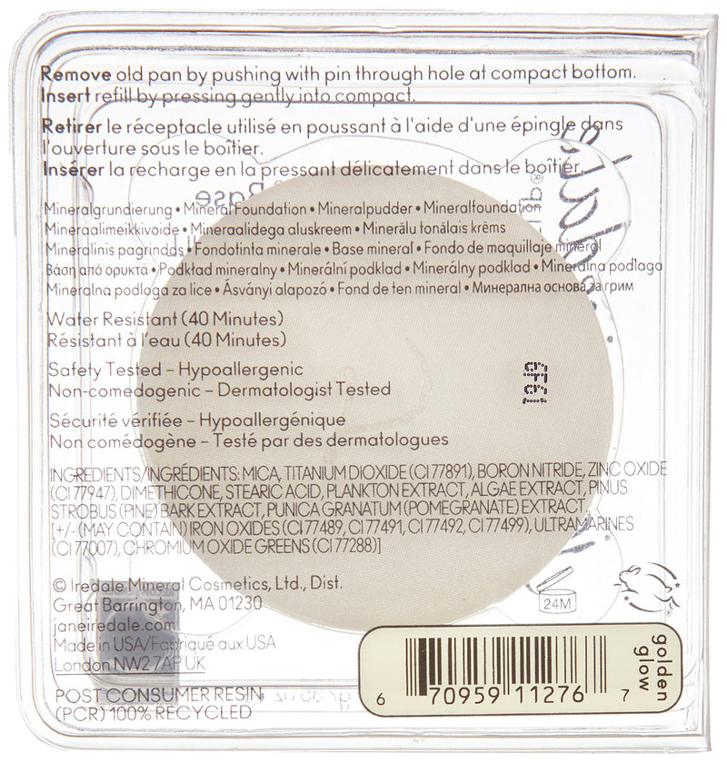 Jane Iredale Purepressed Base Mineral Powder Refill, Golden Glow, .35 Ounce jane iredale