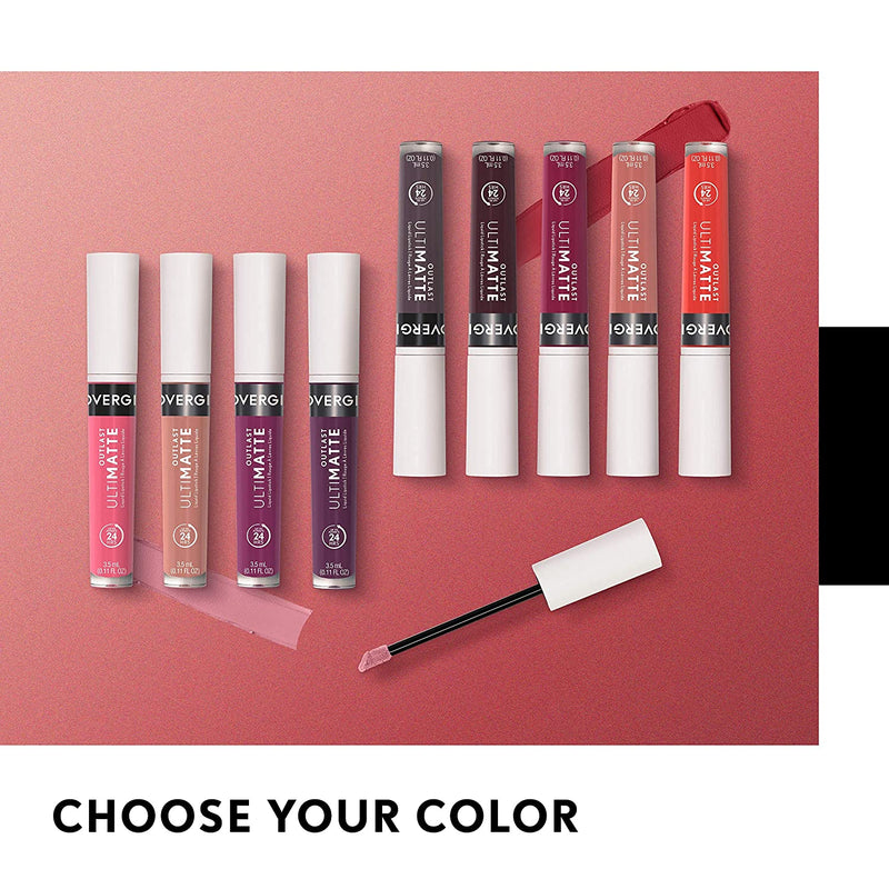 COVERGIRL COVERGIRL Outlast Ultimatte One Step Liquid Lip Color, Wine O Clock, Wine O Clock, 0.12 Fl Ounce COVERGIRL Store