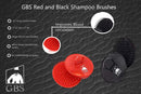 G.B.S Stylish Easy To Hold Hair Scalp Shampoo Brush Scrubber Helps To Remove Dandruff, Promotes Hair Growth Head Massager Brush For Home, Office, Travel, Gym Pack of 8 (4 Black, 4 Red) G.B.S