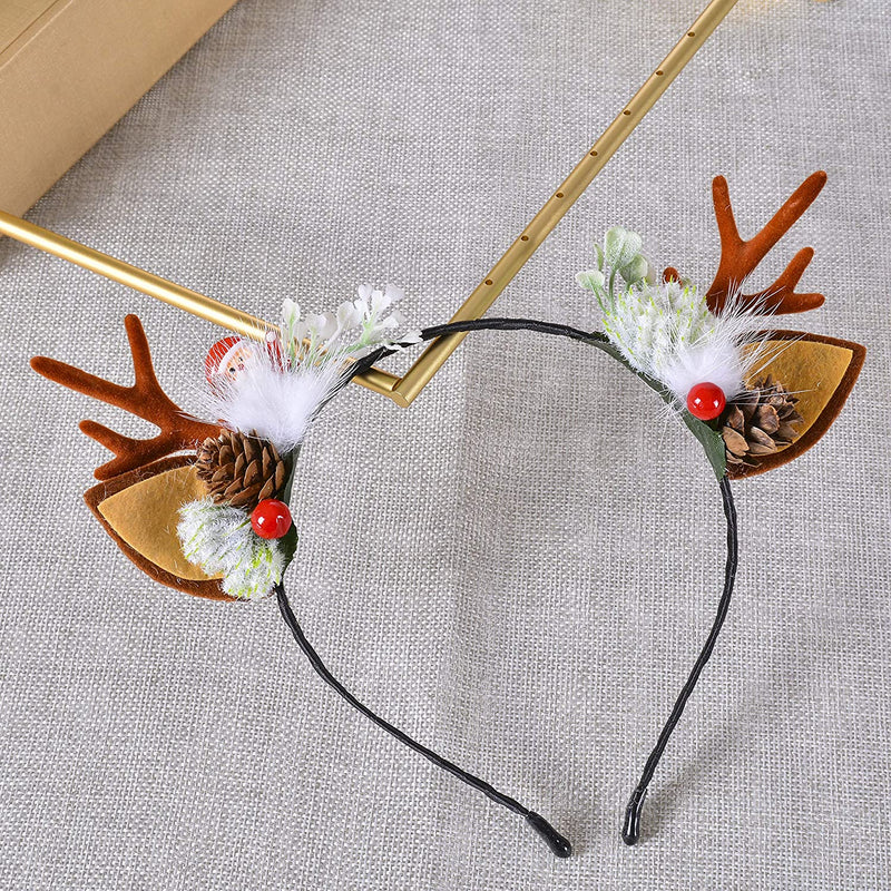 Christmas Reindeer Antlers Headband Hair Clips Hair Hoop Girl Beauty Headdress Reindeer Antler Headband Cute Deer Headband Hair Accessory Antler 6 ywduoying Store