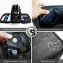 Toiletry Bag for Men or Women - Dopp Kit For Travel. Large Cosmetic and Bathroom Shaving Bag. Toiletry Organizer PU Leather by QS USA (Large, Black) QS