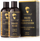 Beard Shampoo and Beard Conditioner Wash & Growth kit for Men Care - Softener & Moisturizer for Hydrating, Cleansing and Refreshing Beard and Mustache Facial Hair Gift Set (250ml / 8.5 fl oz) Rapid Beard