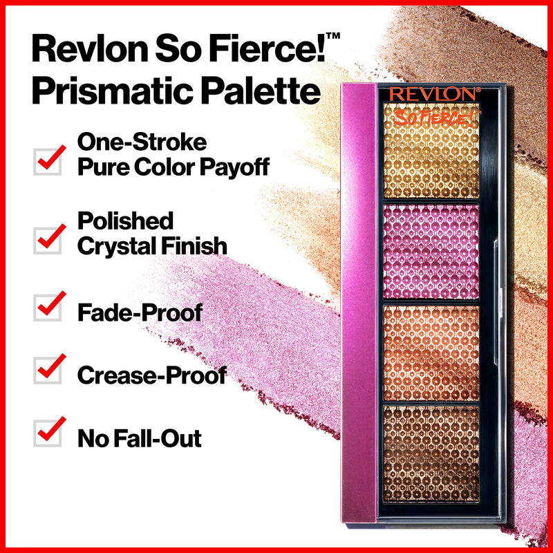 REVLON So Fierce! Prismatic Eyeshadow Palette, Creamy Pigmented Eye Makeup in Blendable Matte & Pearl Finishes, 962 Fully Loaded, 0.21 oz. REVLON
