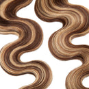20 PCS Rooted Tape In Hair Extensions Real Human Hair Invisible Seamless Skin Weft Body Wave Highlight Double Side Tape Hair Extensions Wavy For Women (24'',50g/20pcs,