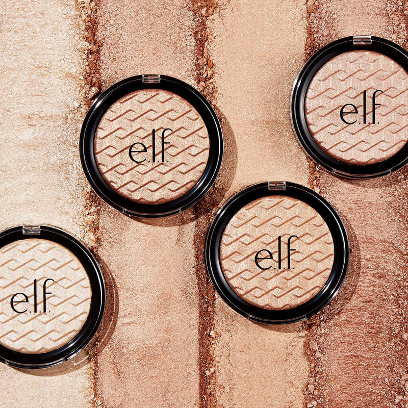 e.l.f, Metallic Flare Highlighter, Versatile, Jelly-like Formula, Multi-Dimensional, Buttery Soft, Creates a High-Luster, High Shimmer Glow, White Gold, Applies Wet or Creamy, 0.18 Oz e.l.f.