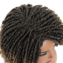 8" Synthetic Dreadlock Twist Wigs for Black Women Braided Faux Locs Crochet Hair Wigs with Curly Ends Heat Resistant Afro Short Curly Daily Wigs 1B Color DAIXI