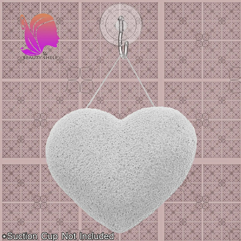 Konjac Sponge Set, 3 Pack Exfoliating and Cleansing Facial Sponges - Pure Konjac Glucomannan - Easy-Grip Heart Shape - for Delicate and Sensitive Skin - Premium Bath Supplies by The Beauty Shelf The Beauty Shelf