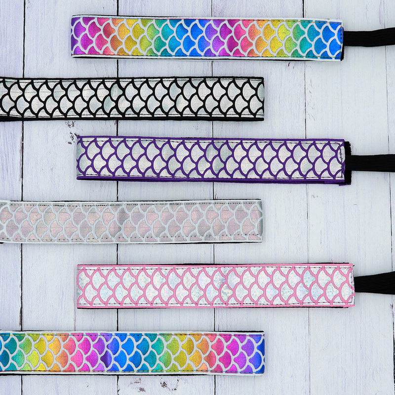 FROG SAC 6 PCS Mermaid Elastic Headbands for Girls, Adjustable Non Slip Headband Hair Accessories for Kids, Stretch No Slip Head Bands for Preteen, Girl Mermaids Birthday Party Favors FROG SAC