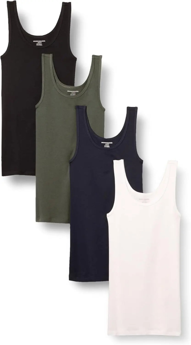 Amazon Essentials Women's Slim-Fit Tank, Pack of 4 Infinity Warehouse