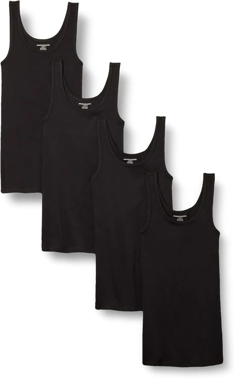 Amazon Essentials Women's Slim-Fit Tank, Pack of 4 Infinity Warehouse
