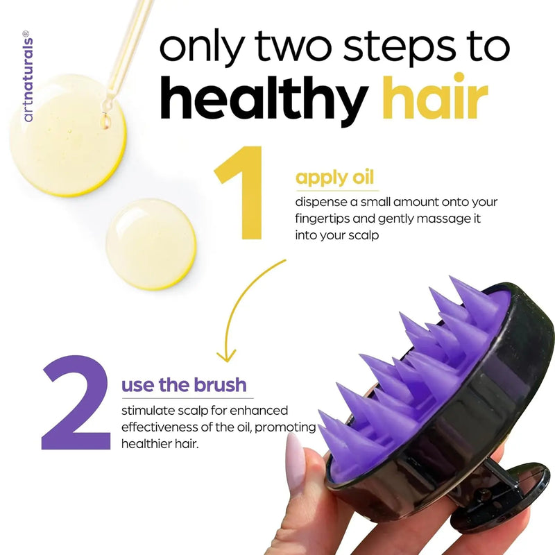 ArtNaturals Organic Rosemary & Castor Hair Growth Oil + Scalp Massager Set – Hair Styling Oils for Dry, Itchy Scalp, Thickening & Hydration - Scalp Oil Products For Damaged Hair & Split Ends – 4.0 oz Infinity Warehouse