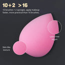 BEAKEY Makeup Brushes Set, Professional Foundation Eyeshadow Concealer Blush Powder Bronzer Applicator, 2 Blender Sponge with Beauty Paper Case Infinity Warehouse