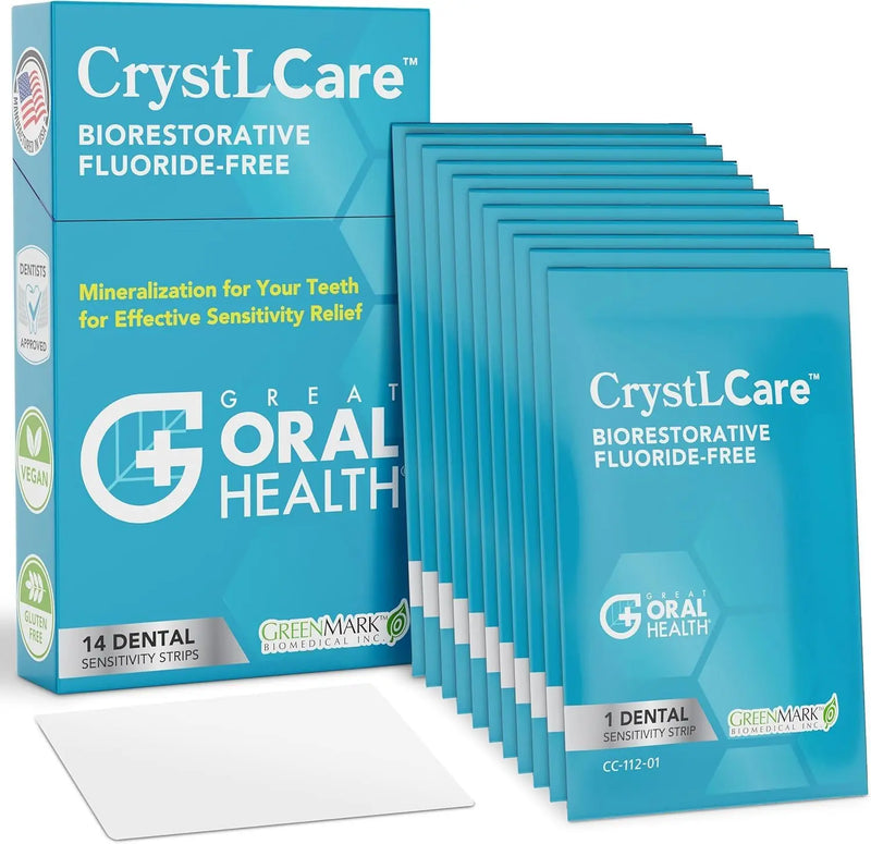 CrystLCare Tooth Sensitivity Treatment for Rapid and Long Lasting Relief for Adults & Kids – Sensitive Teeth Dental Strips for Hydroxyapatite Enamel Remineralization & Tooth Enamel Repair (14 Count) Infinity Warehouse