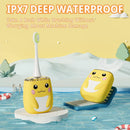 Kids Electric U Shaped Toothbrush Children Rechargeable Sonic Toothbrush with 6 Soft Brush Head Automatic Full Mouth 6 Cleaning Modes -Age8-15 Yellow Infinity Warehouse