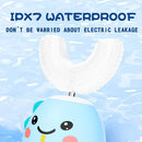 Kids U Shaped Electric Toothbrush with 4 Brush Heads, Sonic Toothbrush Kids with 5 Modes, Cartoon Dinosaur 360-Degree Cleaning IPX7 Waterproof Design (2-6 Age (Blue)) Infinity Warehouse