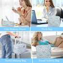 Makeup Bag Set, Quilted Makeup Bag, Large Floral Cosmetic Bag for Women, Cute Cotton Makeup Bags, Flower Travel Toiletry Organizer Bag (Black Rose Flower) Infinity Warehouse