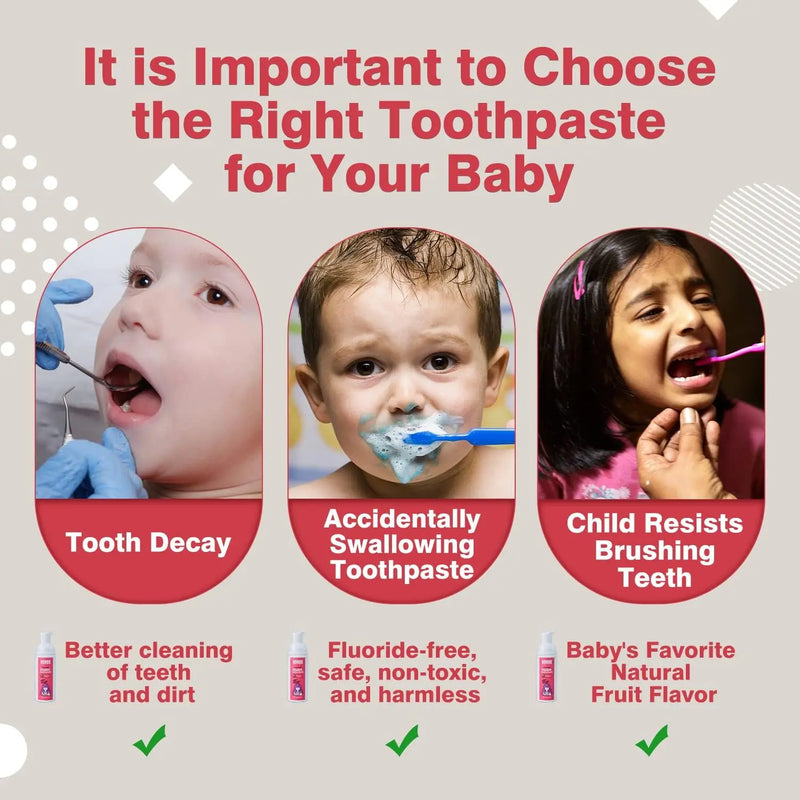 NOHOO Kids Foam Toothpaste with Fruit Flavor, Fluoride Free Natural Formul, Foam Toothpaste for Electric Toothbrush (Strawberry+Orange+Peach+Cantaloupe) Infinity Warehouse