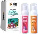 NOHOO Kids Foam Toothpaste with Fruit Flavor, Fluoride Free Natural Formul, Foam Toothpaste for Electric Toothbrush (Strawberry+Orange+Peach+Cantaloupe) Infinity Warehouse