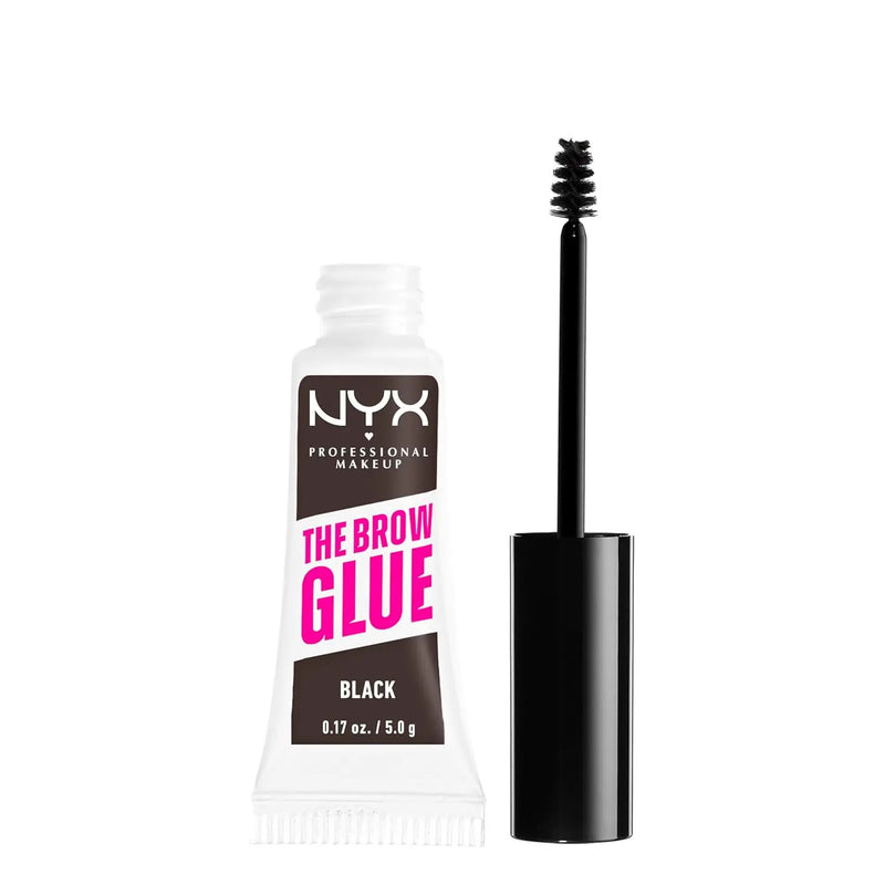 NYX PROFESSIONAL MAKEUP The Brow Glue, Extreme Hold Tinted Eyebrow Gel - Black Infinity Warehouse