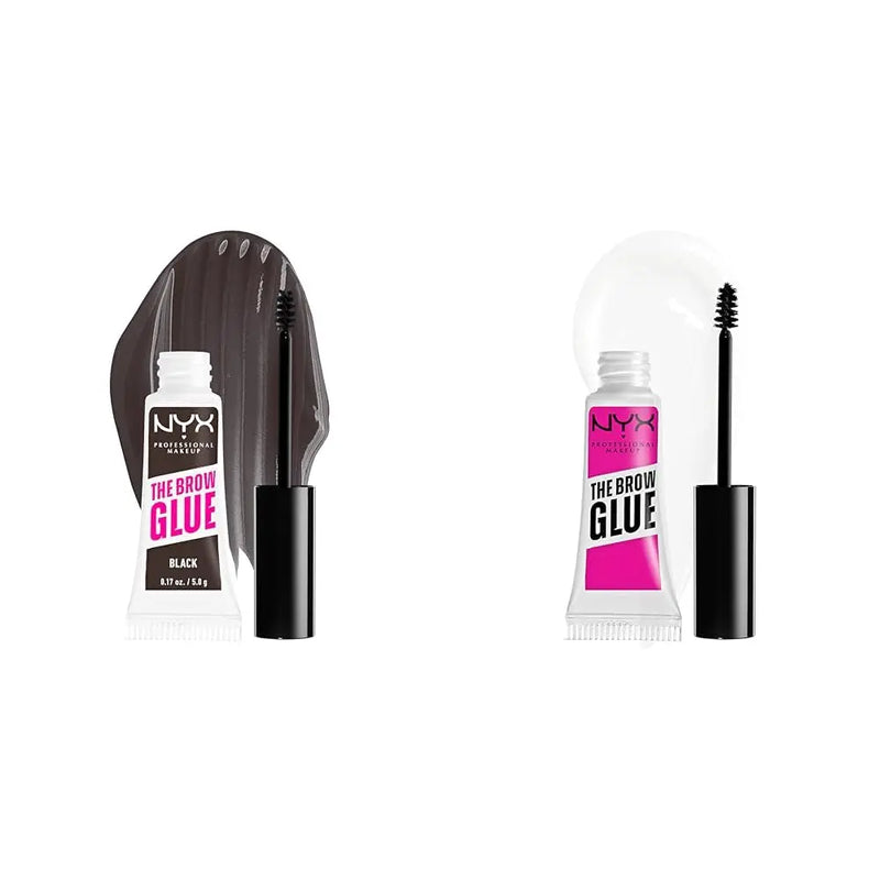 NYX PROFESSIONAL MAKEUP The Brow Glue, Extreme Hold Tinted Eyebrow Gel - Black Infinity Warehouse