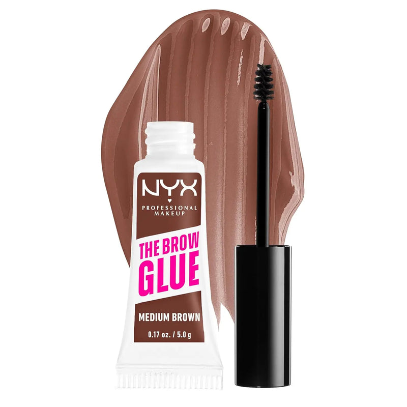 NYX PROFESSIONAL MAKEUP The Brow Glue, Extreme Hold Tinted Eyebrow Gel - Black Infinity Warehouse